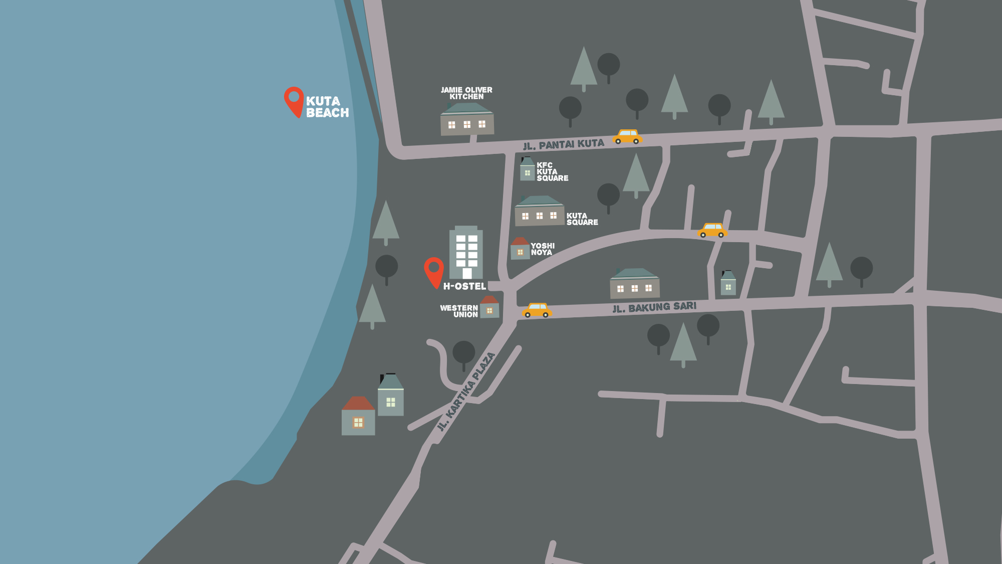 hostel map